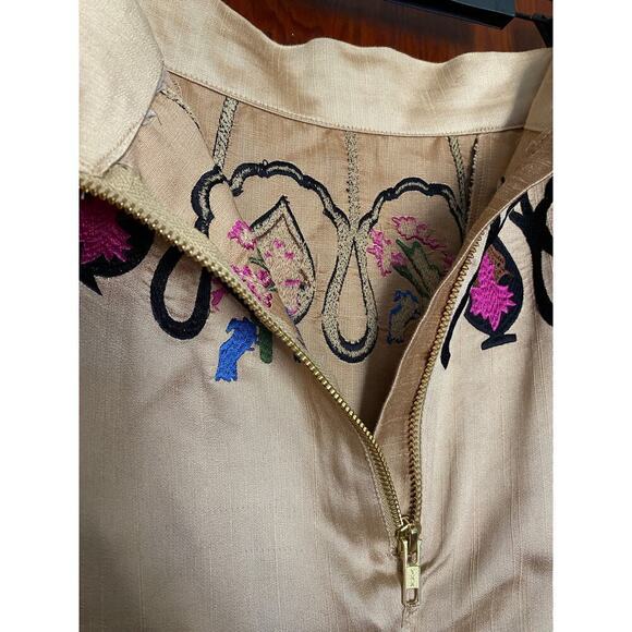 H&M Embroidered Satin Colorful Jungle Skirt Small - Picture 6 of 8